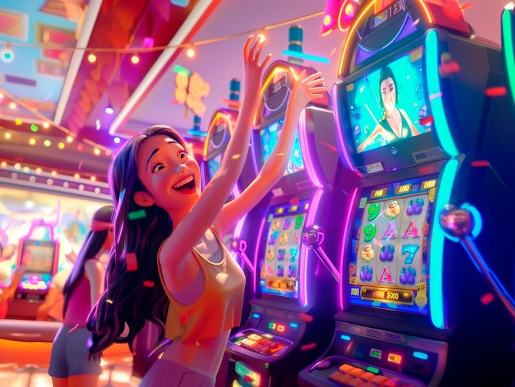 Dealer profesional melemparkan dadu dalam permainan live di cuan 138